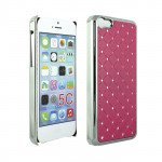 Wholesale iPhone 5C Star Diamond Chrome Case (Hot Pink)